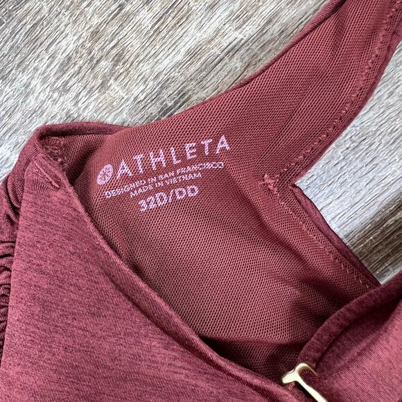 Athleta Aqualuxe Bikini Top Burgundy Neutral Minimalist Swim Top - Picture 4 of 6